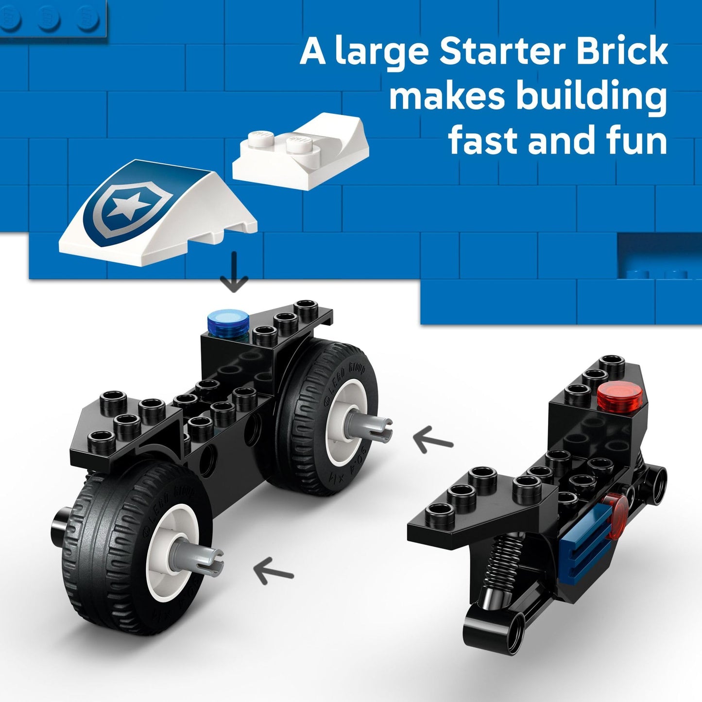 LEGO City Police Motorcycle Chase 60455 – Police Toy Set for Kids 4+