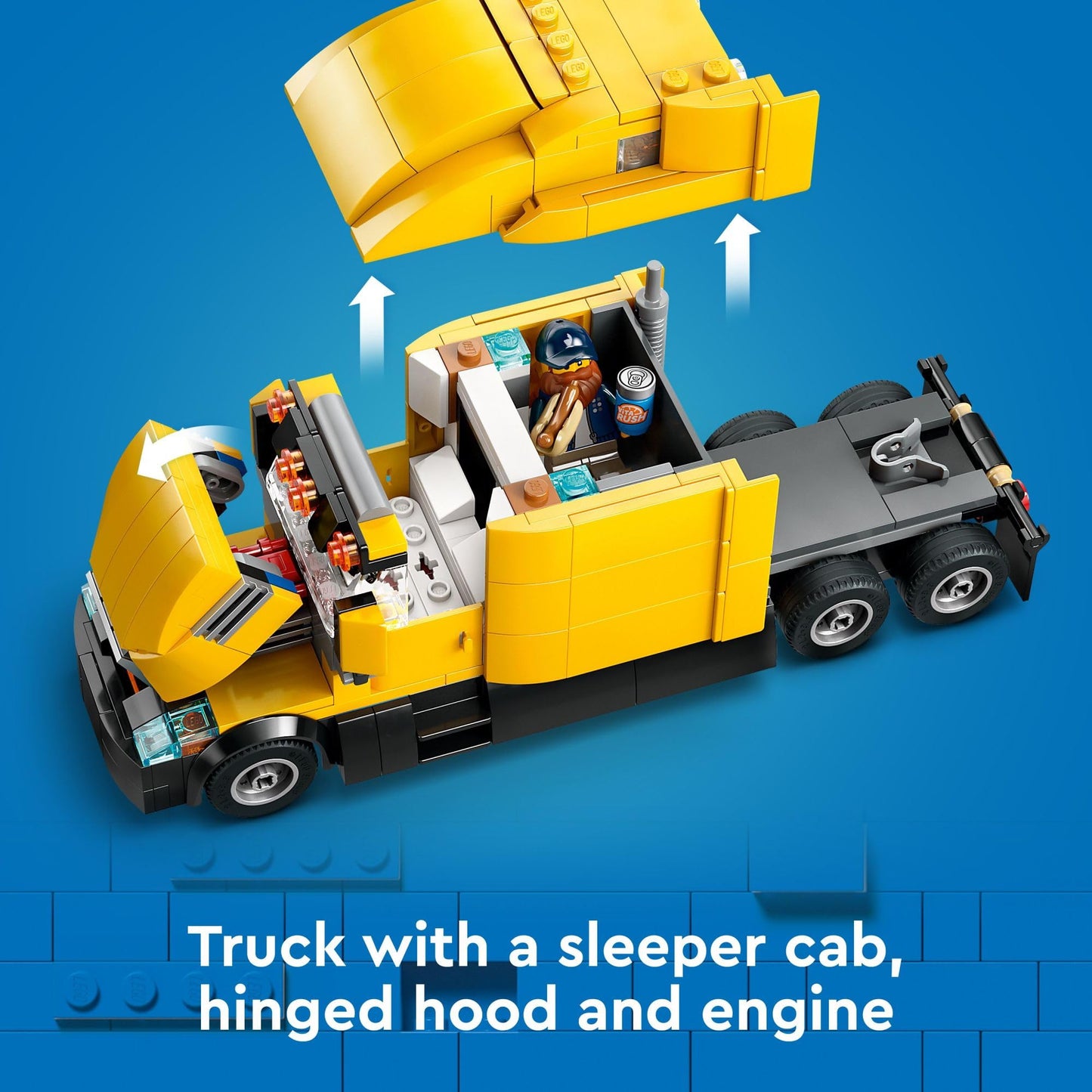 LEGO City Yellow Delivery Truck 60440 – Semitruck & Trailer with Forklift, 4 Minifigures