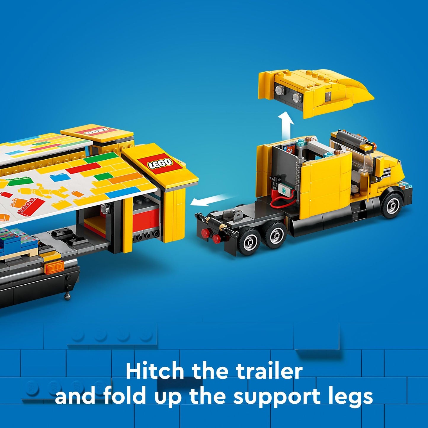 LEGO City Yellow Delivery Truck 60440 – Semitruck & Trailer with Forklift, 4 Minifigures