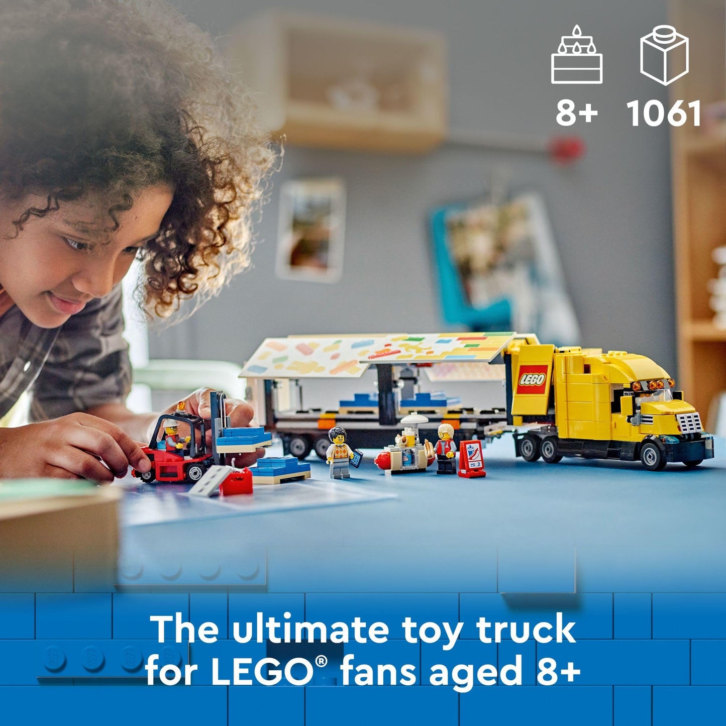 LEGO City Yellow Delivery Truck 60440 – Semitruck & Trailer with Forklift, 4 Minifigures