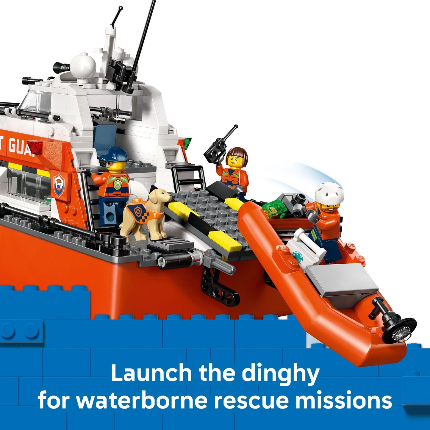 LEGO City Coast Guard Rescue Boat & Helicopter (60504) – 742 Pieces, 5 Minifigures & Dog
