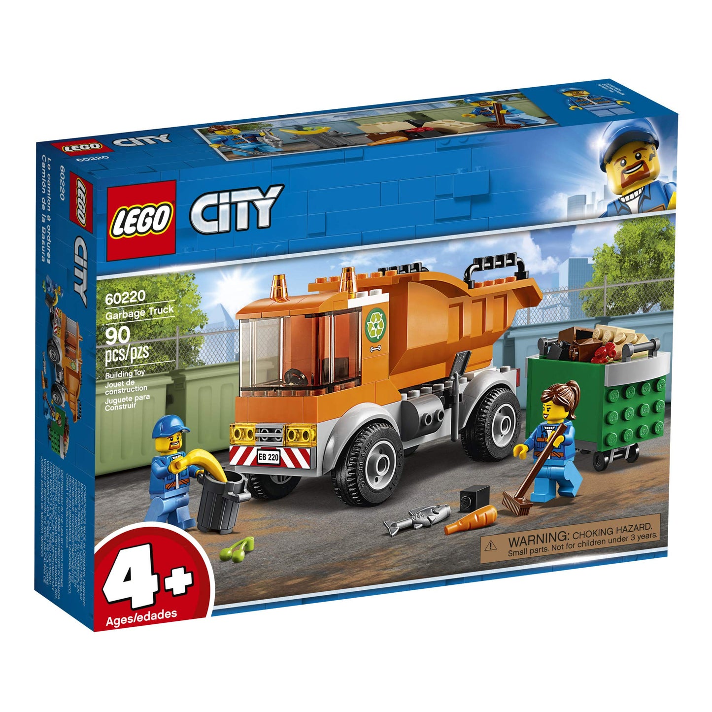 LEGO City Garbage Truck 60220 – 90-Piece Starter Building Kit for Ages 4+
