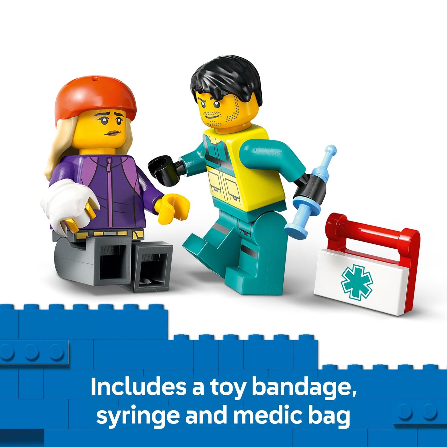 LEGO City Emergency Ambulance 60451 – Buildable Rescue Toy with Skateboarder & Paramedic Minifigures