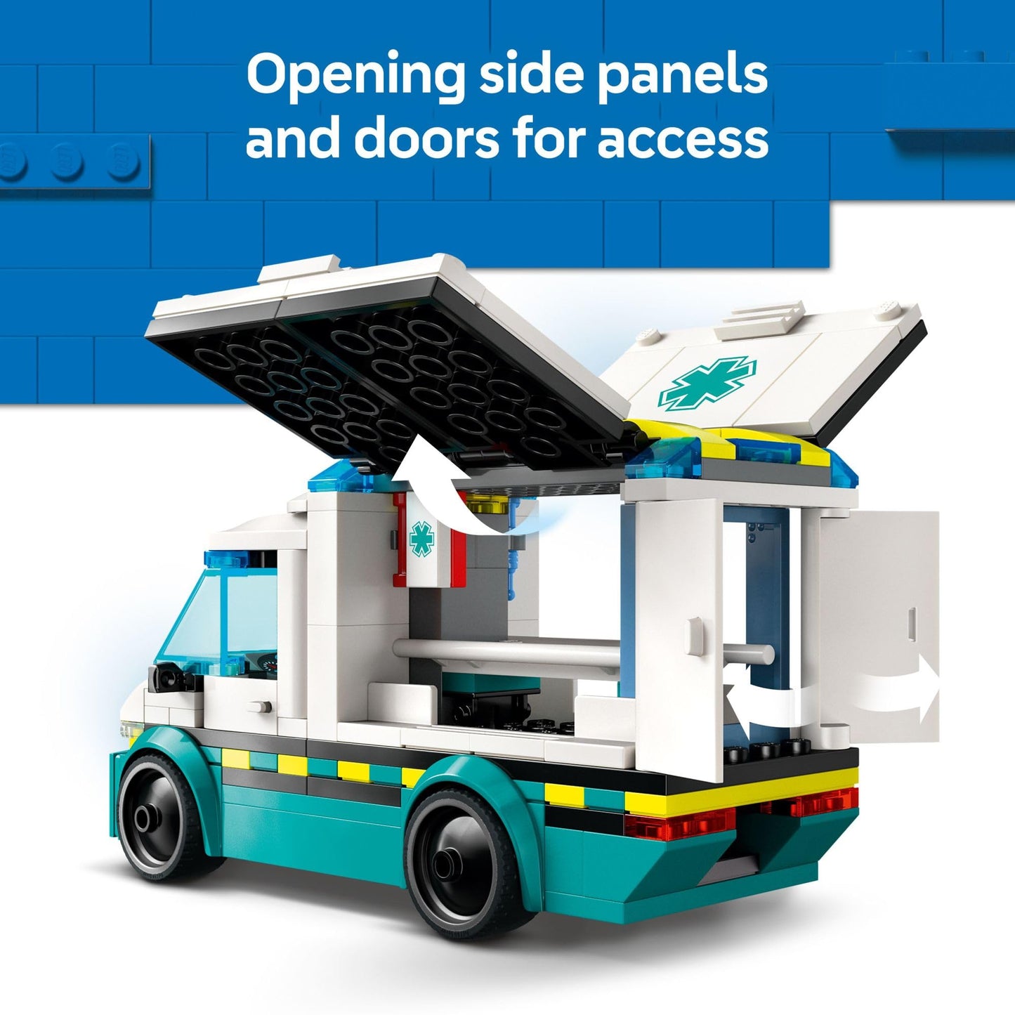 LEGO City Emergency Ambulance 60451 – Buildable Rescue Toy with Skateboarder & Paramedic Minifigures