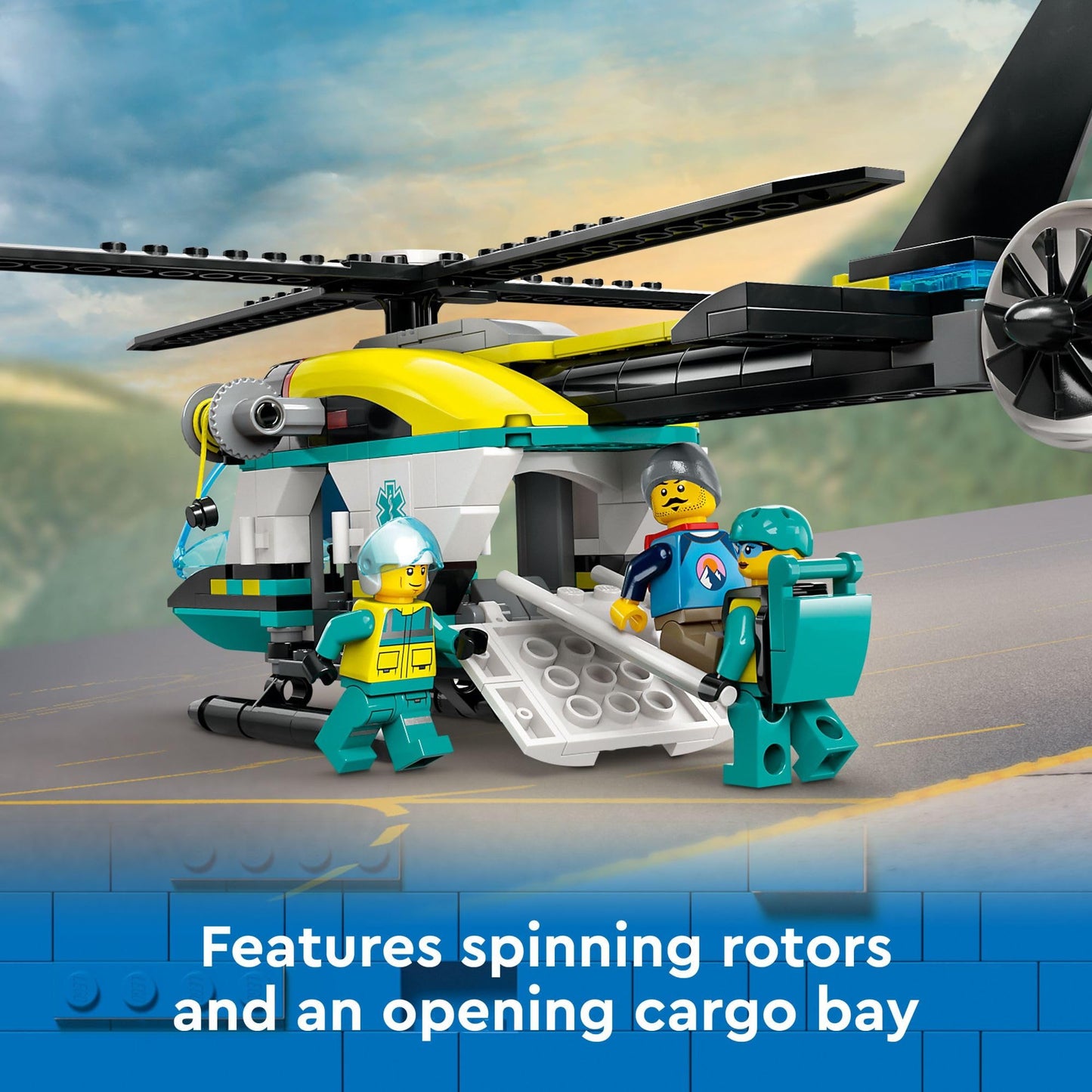 LEGO City Emergency Rescue Helicopter 60405 – Action-Packed Rescue Playset for Ages 6+