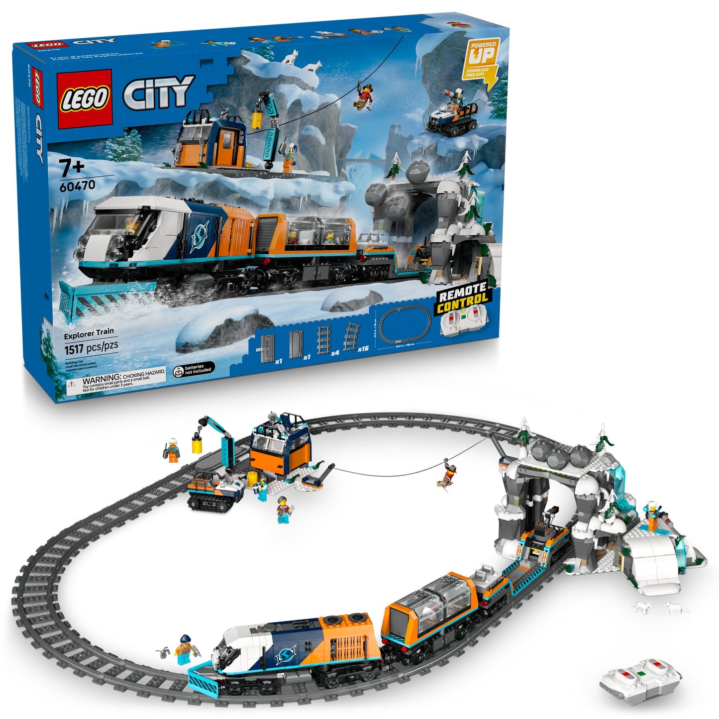 LEGO City Explorers' Arctic Polar Express Train 60470 – Remote-Controlled Set