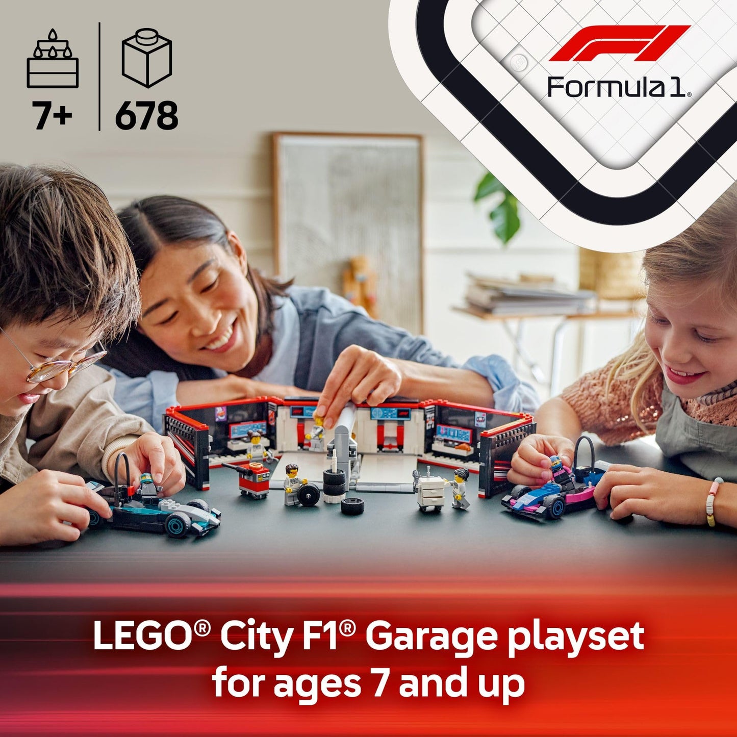 LEGO City F1 Garage & Mercedes-AMG & Alpine Cars | 60444 – Portable Race Car Playset