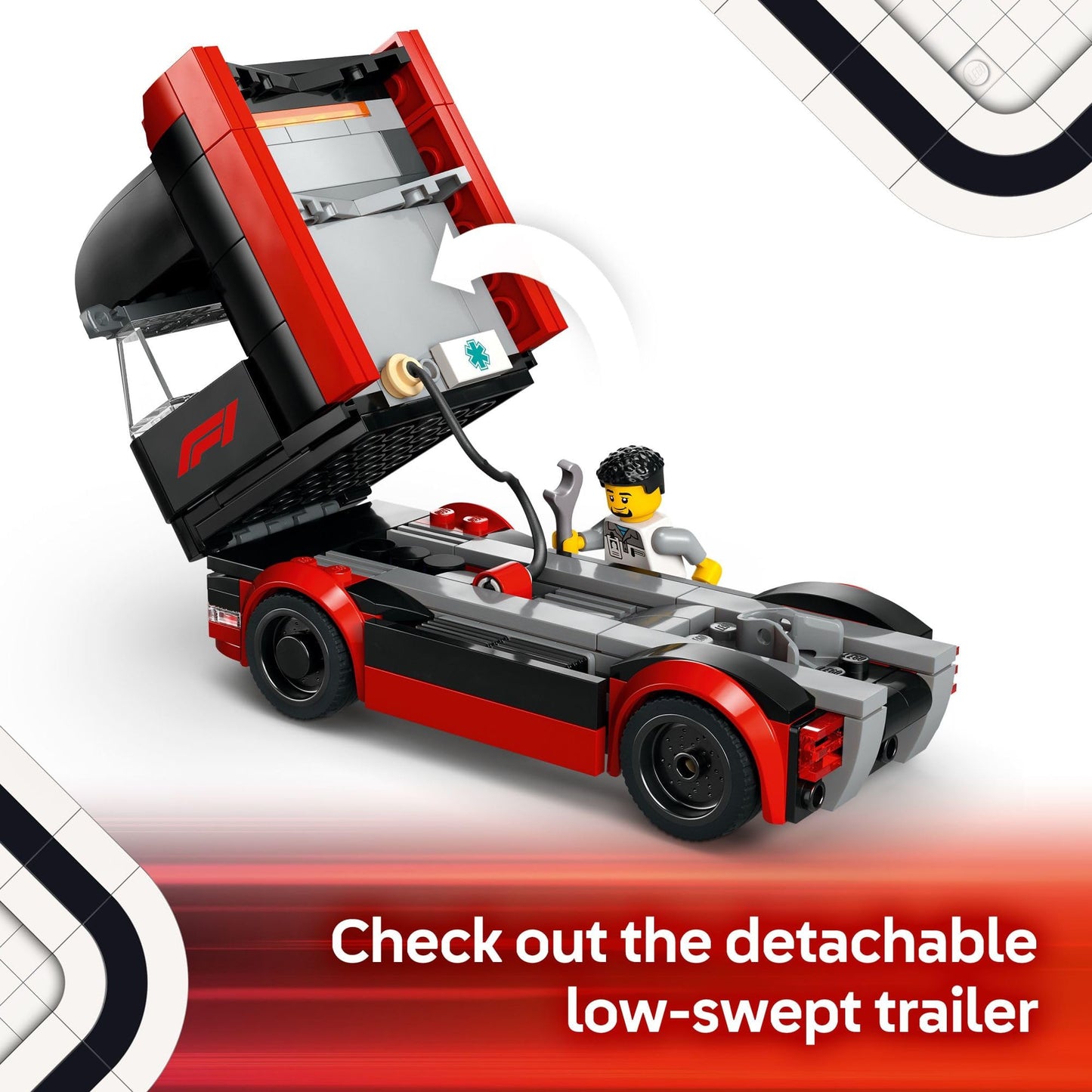 LEGO City F1 Truck with RB20 & AMR24 F1 Cars (60445) – Buildable Race Playset