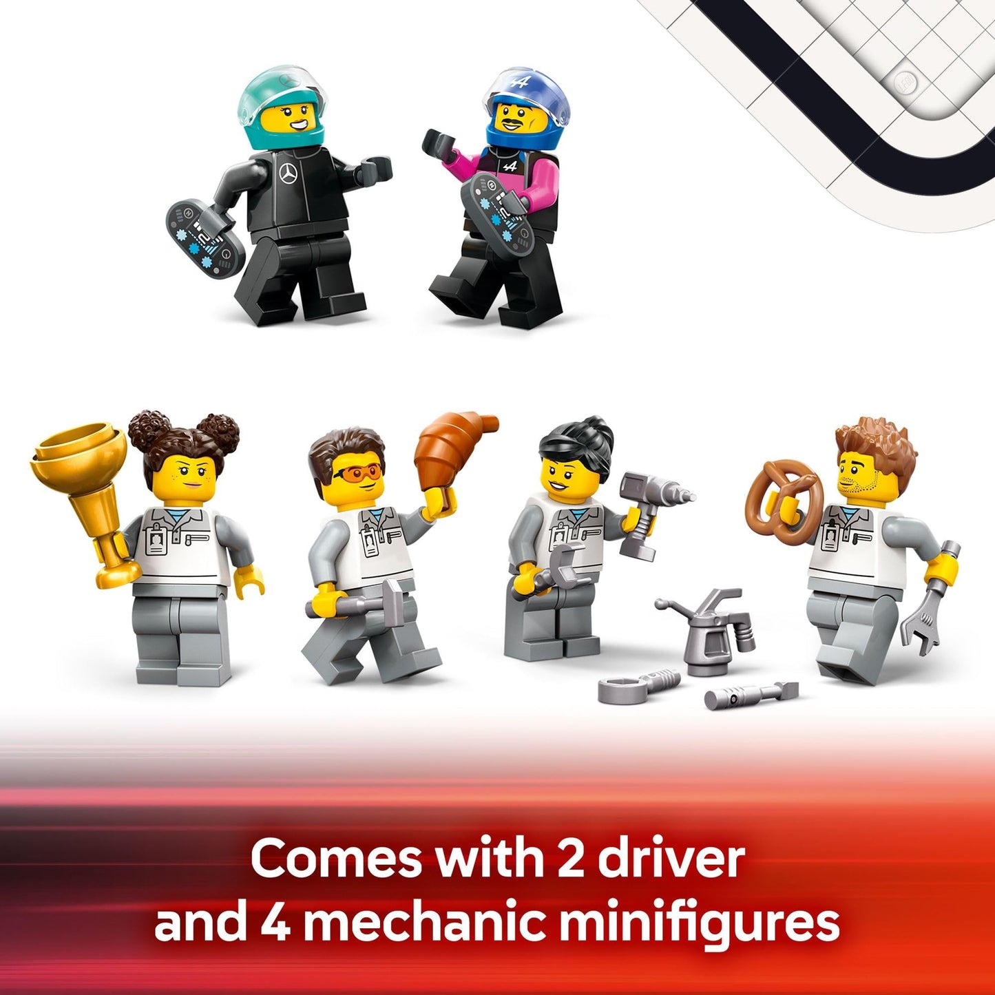 LEGO City F1 Garage & Mercedes-AMG & Alpine Cars | 60444 – Portable Race Car Playset