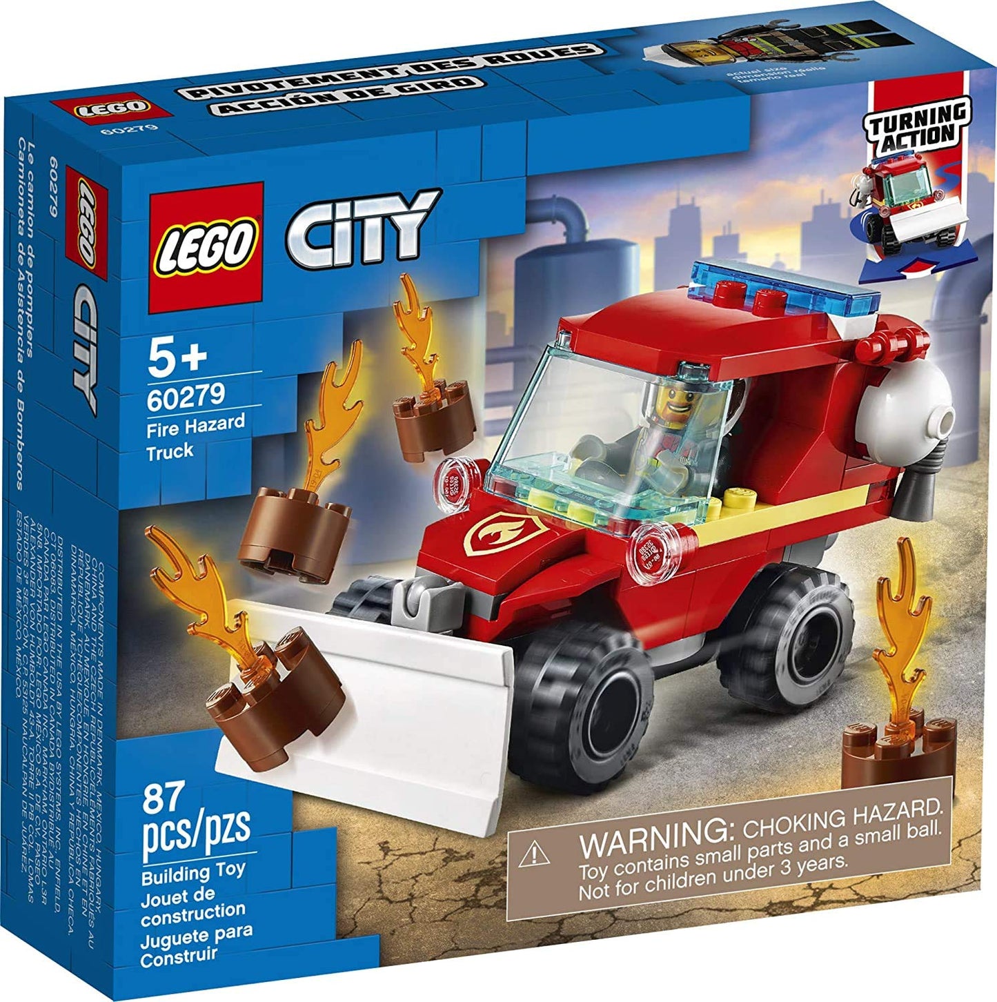 LEGO City Fire Hazard Truck 60279 Building Kit | Firefighter Toy for Kids (87 Pieces)