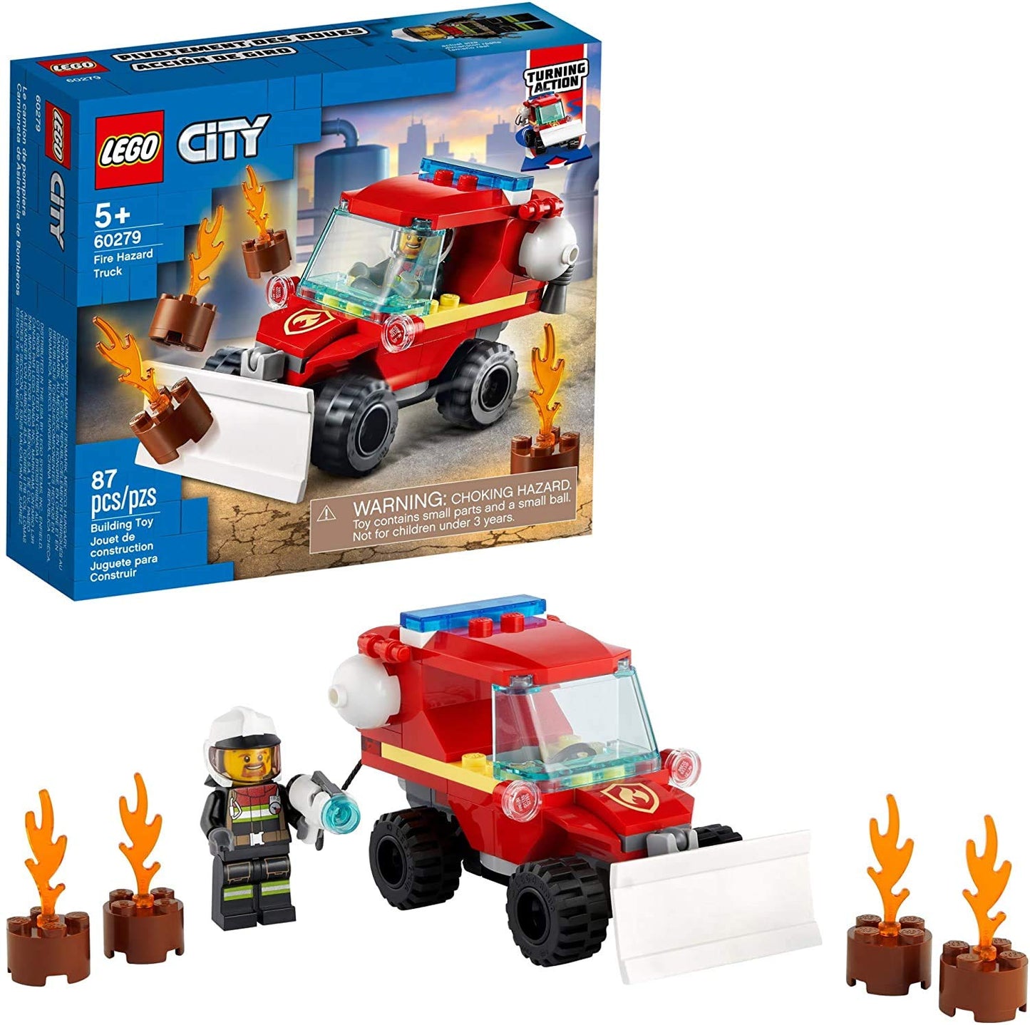 LEGO City Fire Hazard Truck 60279 Building Kit | Firefighter Toy for Kids (87 Pieces)