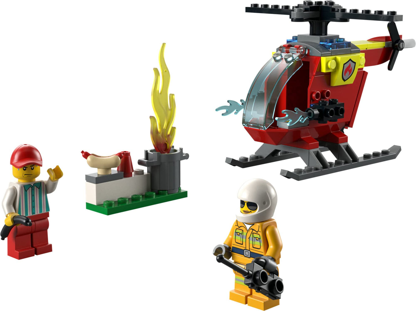 LEGO City Fire Helicopter 60318 – Preschool Toy with Minifigures & Starter Brick