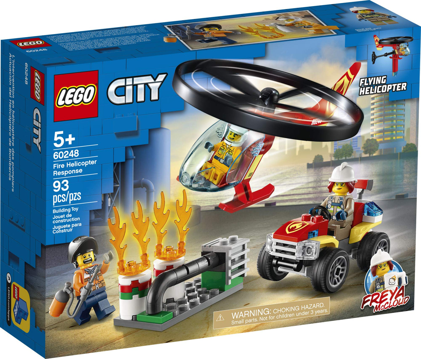 LEGO City Fire Helicopter Response 60248 – Firefighter Toy Set (93 Pieces)