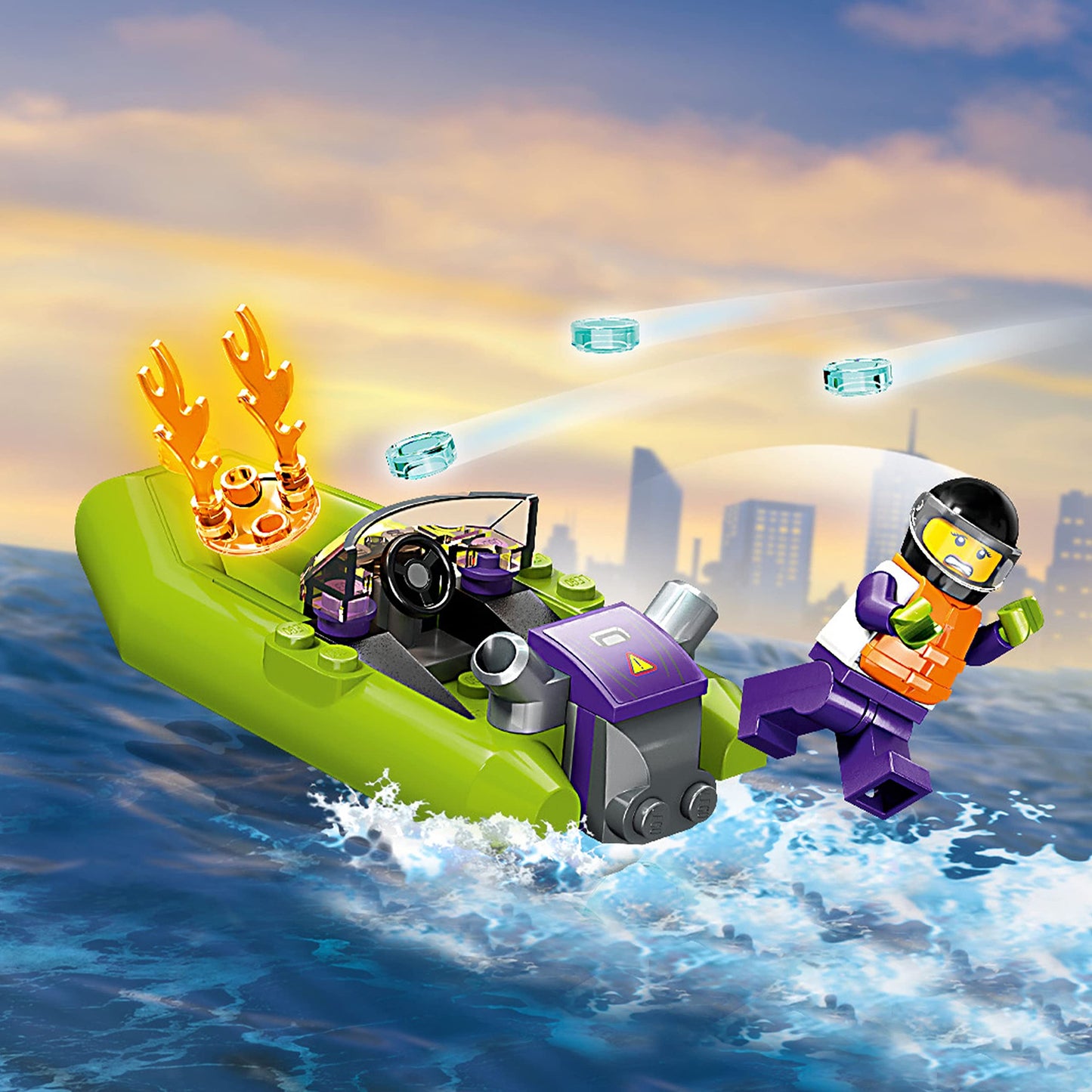 LEGO City Fire Rescue Boat 60373 - Floatable Rescue Set for Kids 5+