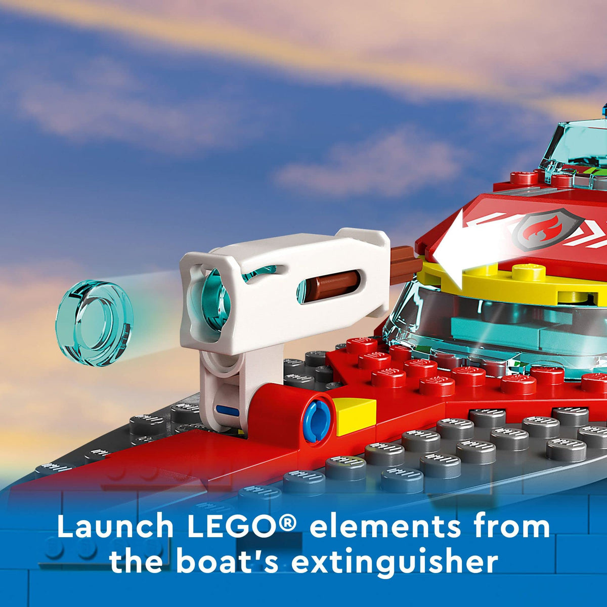 LEGO City Fire Rescue Boat 60373 – Water Rescue Playset with Jetpack & 3 Minifigures