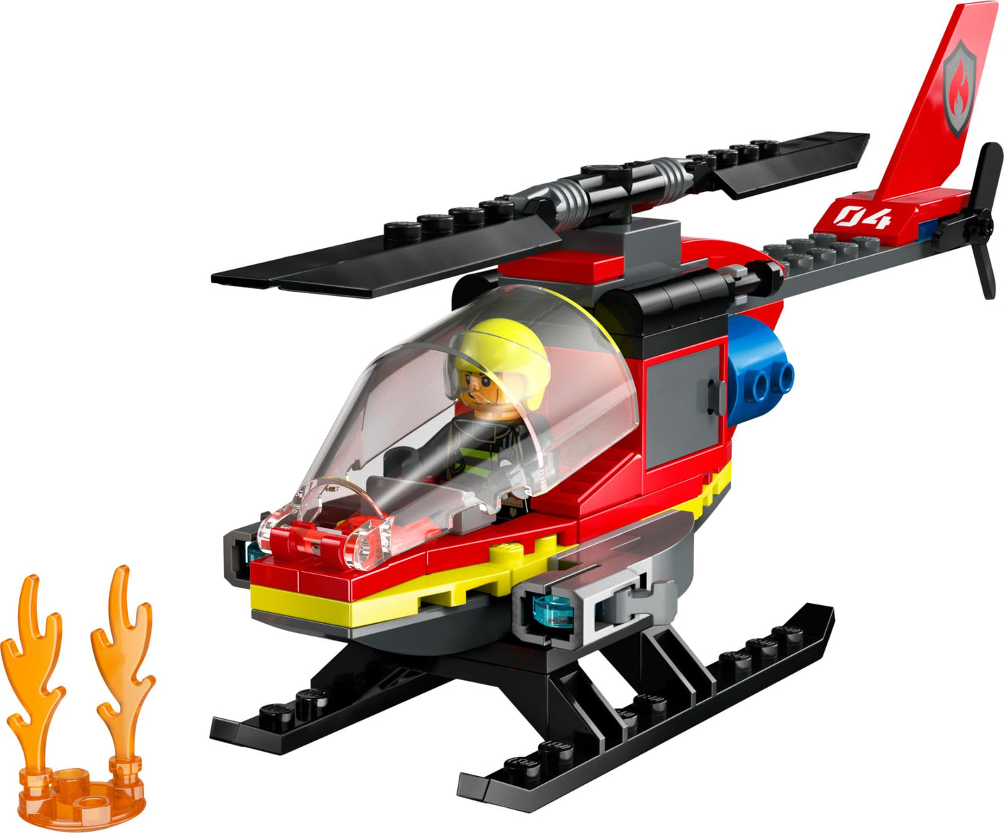 LEGO City Fire Rescue Helicopter 60411 – Buildable Toy for Kids 5+