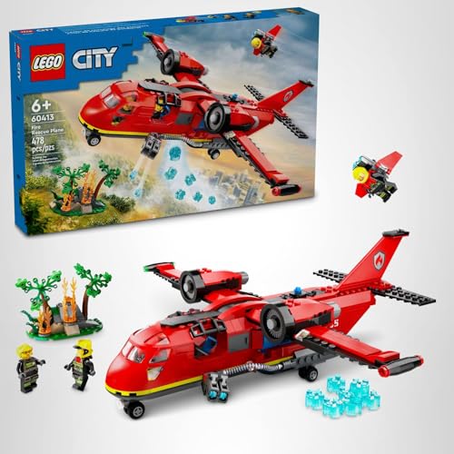 LEGO City Fire Rescue Plane 60413 – 478-Piece Building Toy for Kids 6+