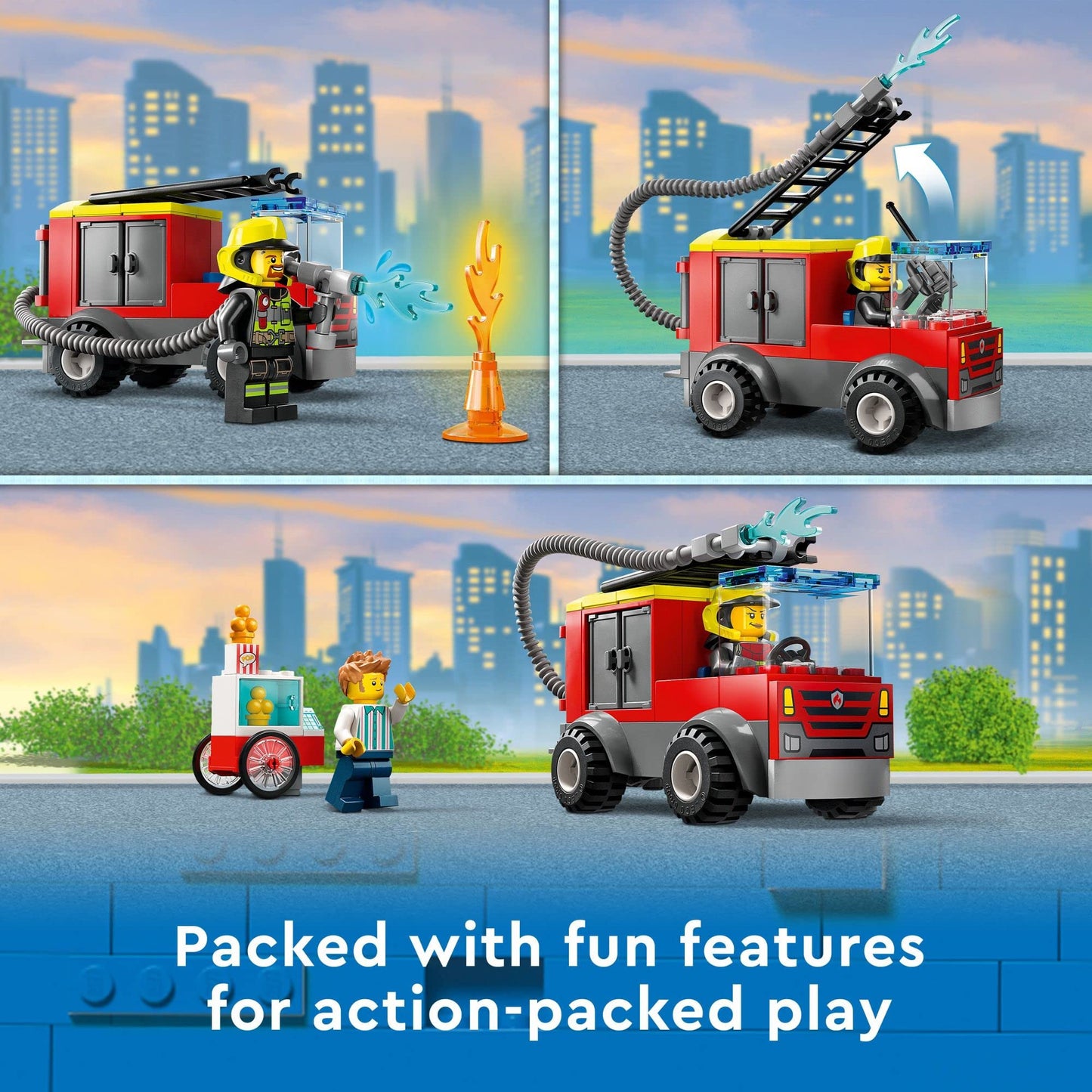LEGO City Fire Station & Fire Engine 60375 | Pretend Play Emergency Vehicles for Kids Aged 4+