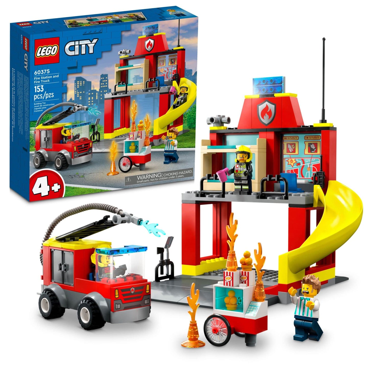 LEGO City Fire Station & Fire Engine 60375 | Pretend Play Emergency Vehicles for Kids Aged 4+