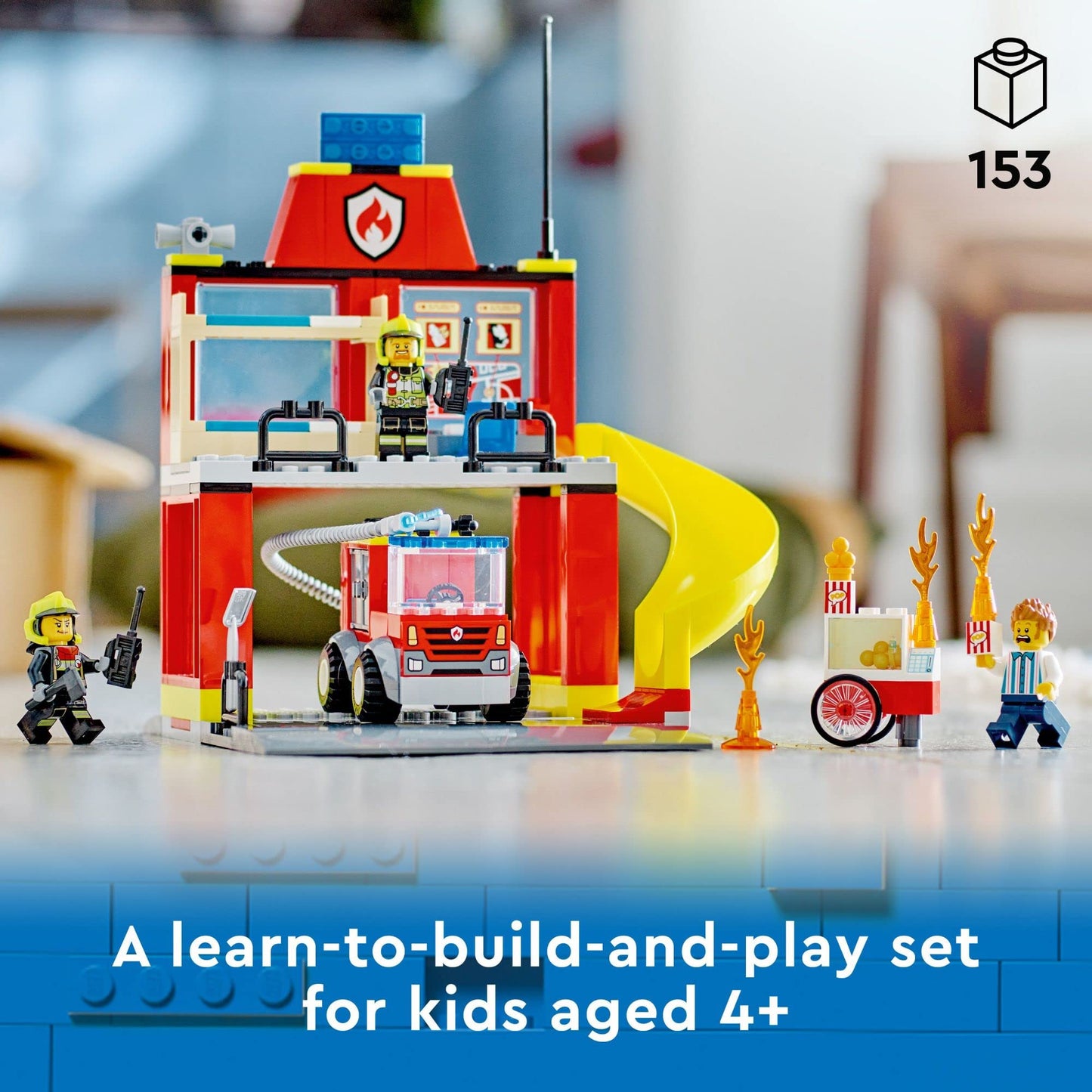 LEGO City Fire Station & Fire Engine 60375 | Pretend Play Emergency Vehicles for Kids Aged 4+