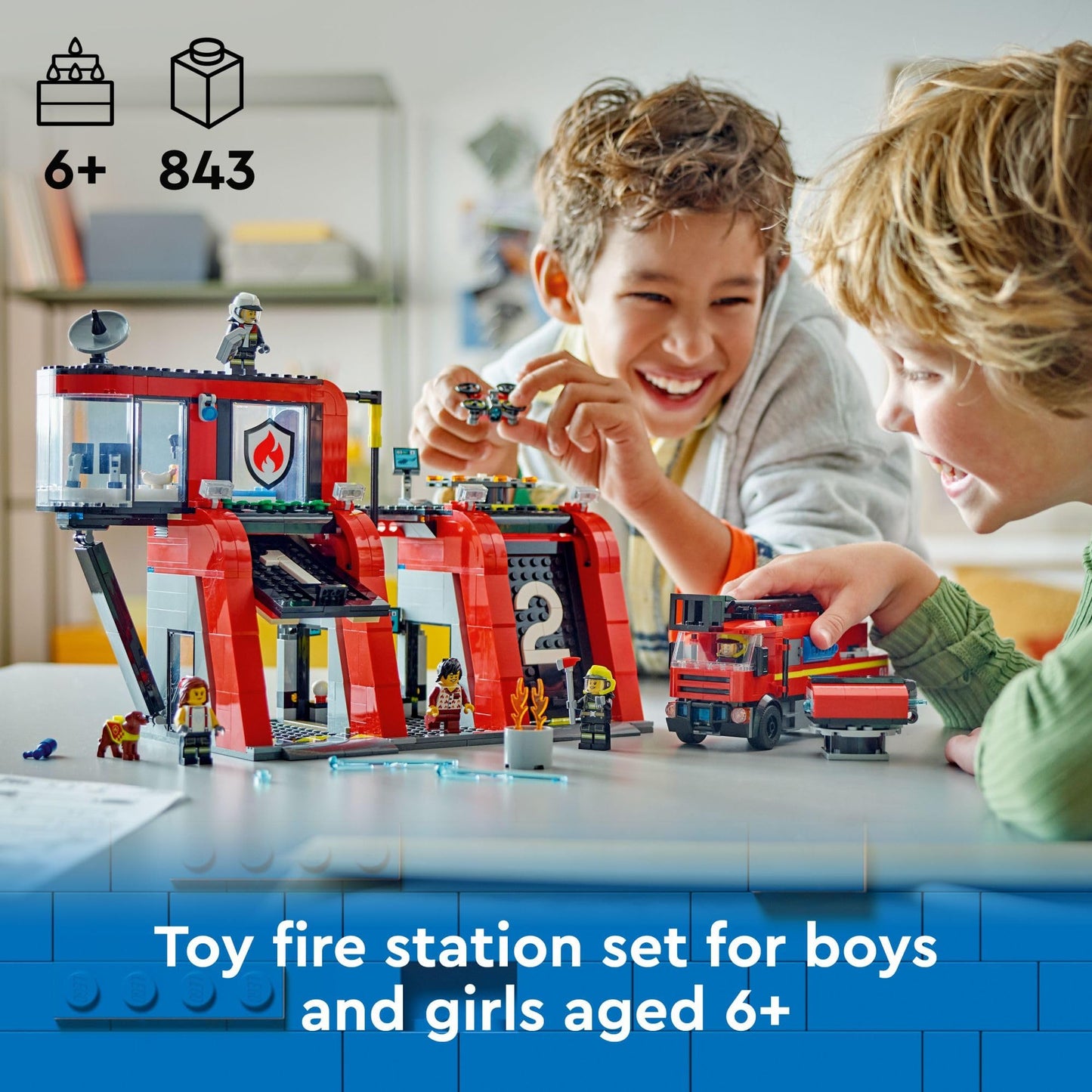 LEGO City Fire Station with Fire Truck 60414 – 843 Pieces for Ages 6+