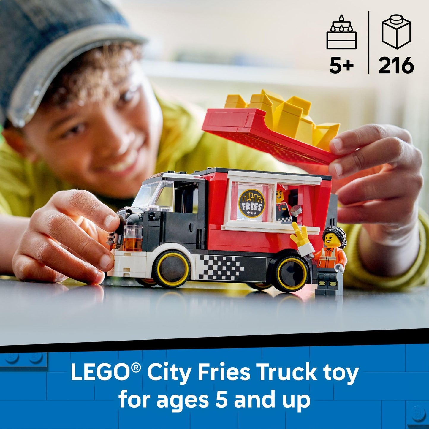 LEGO City Fries Food Truck 60488 – Pretend Play Kitchen on Wheels for Kids 5+