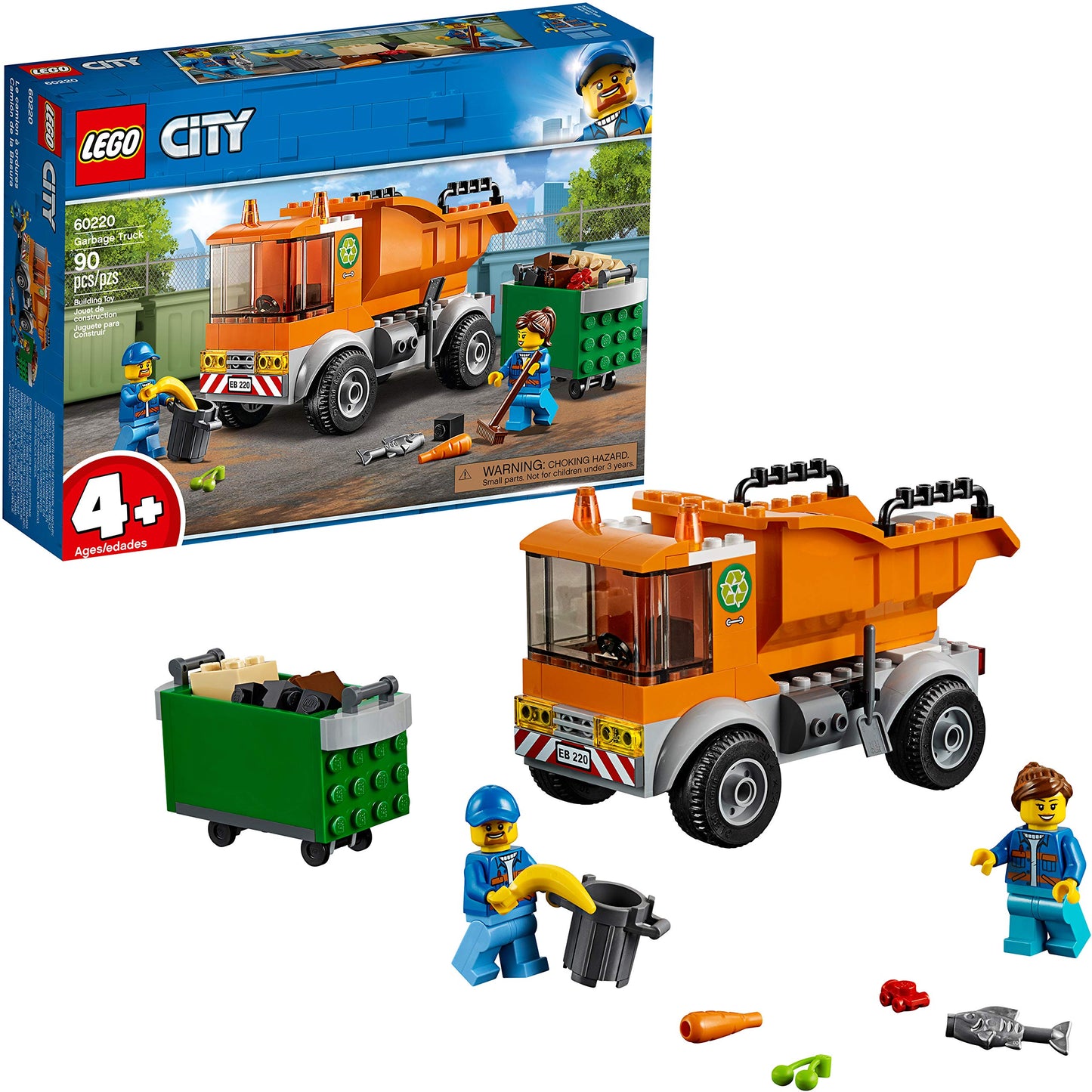 LEGO City Garbage Truck 60220 – 90-Piece Starter Building Kit for Ages 4+