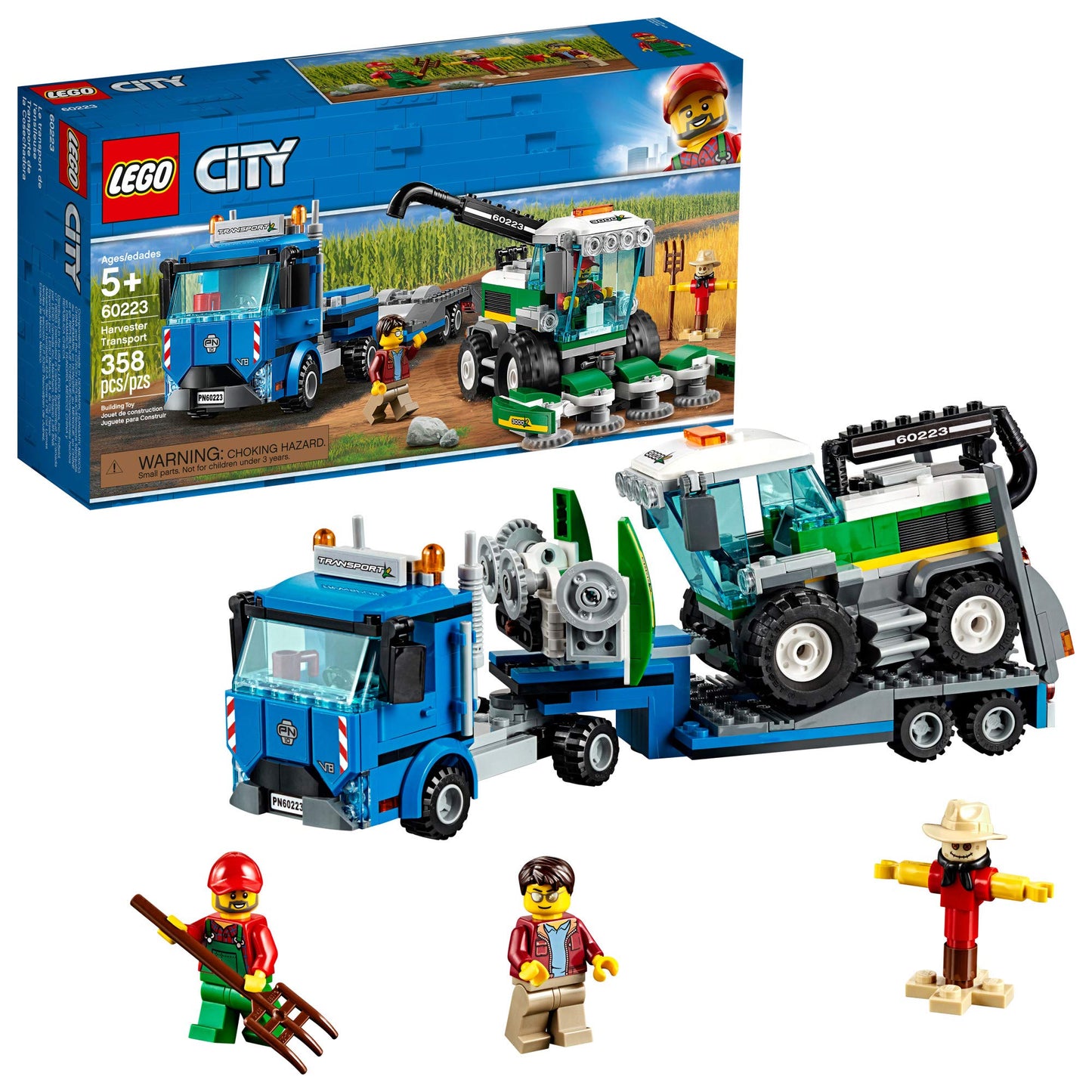 LEGO City Harvester Transport 60223 – Farm Truck & Trailer (358 Pieces)