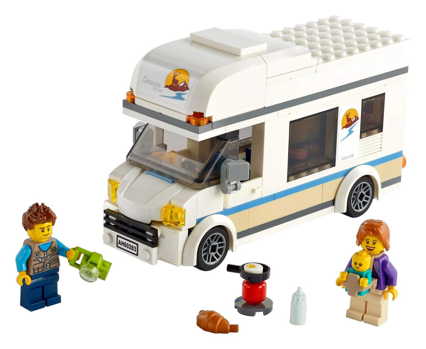 LEGO City Holiday Camper Van 60283 – 5+ Kids Building Set for Family Camping Adventures