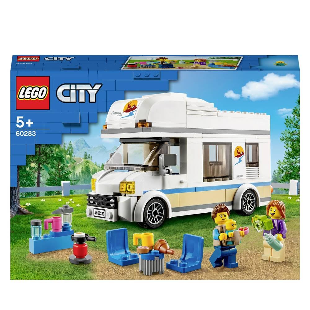 LEGO City Holiday Camper Van 60283 – 190-Piece Family Adventure Playset for Kids 5+