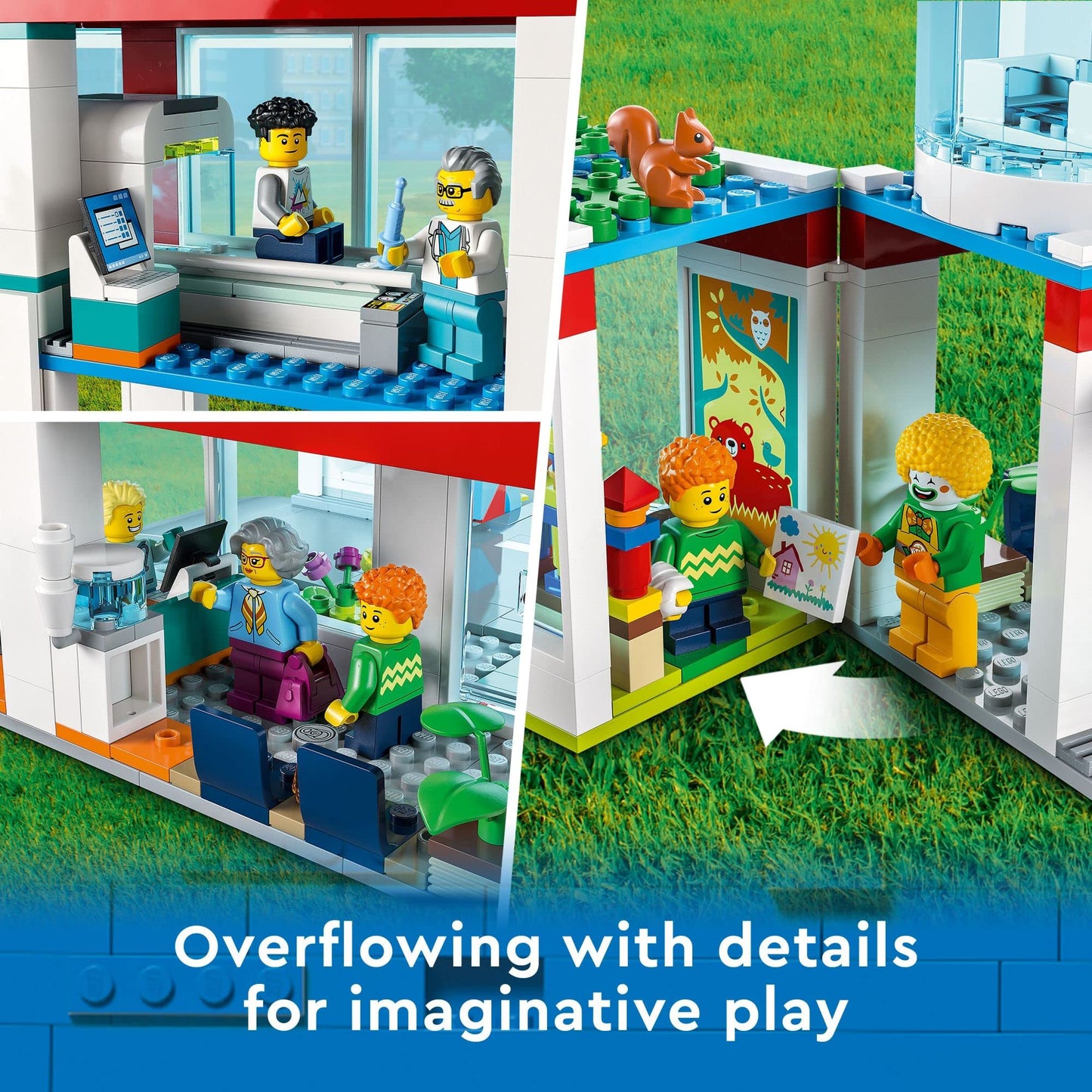 LEGO City Hospital Building Set 60330 – Ambulance, Rescue Helicopter & 12 Minifigures