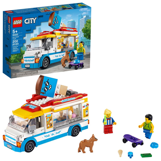 LEGO City Ice Cream Van 60253 Building Toy Set — 200 Pieces, Minifigs, Dog & Skater