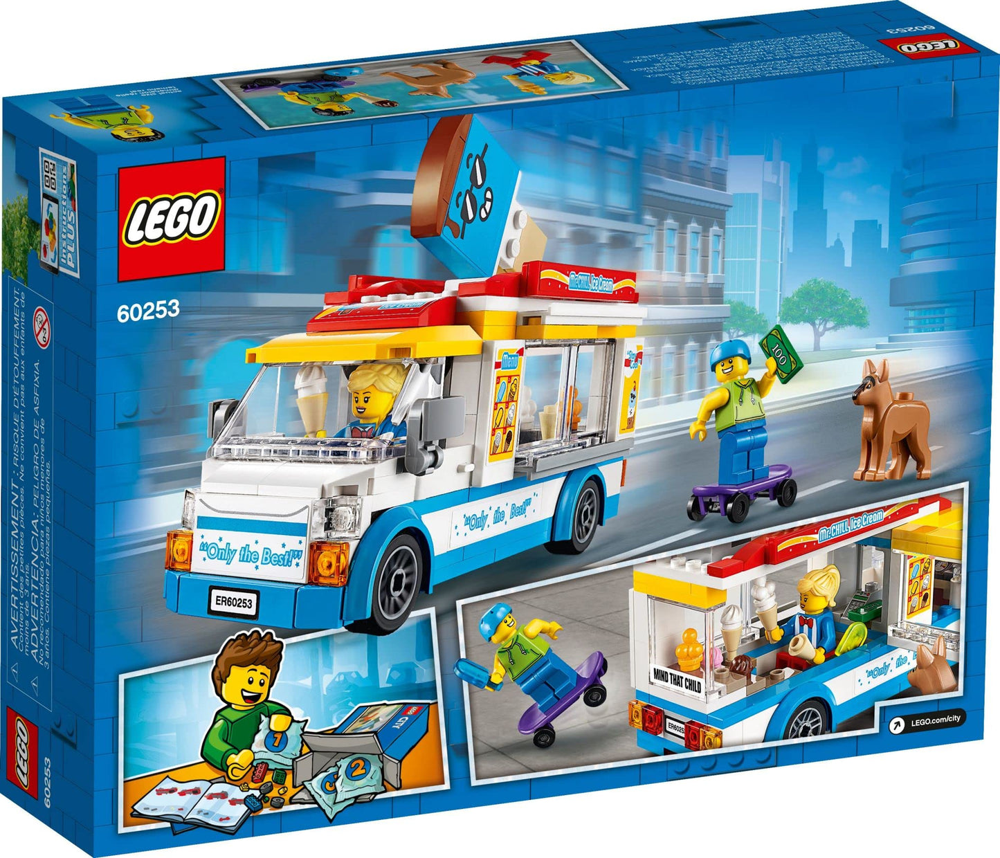 LEGO City Ice Cream Van 60253 Building Toy Set — 200 Pieces, Minifigs, Dog & Skater