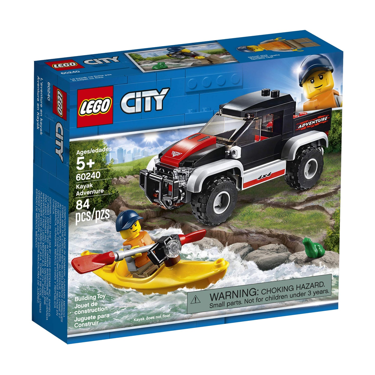 LEGO City Great Vehicles Kayak Adventure 60240 – 84-Piece Building Kit