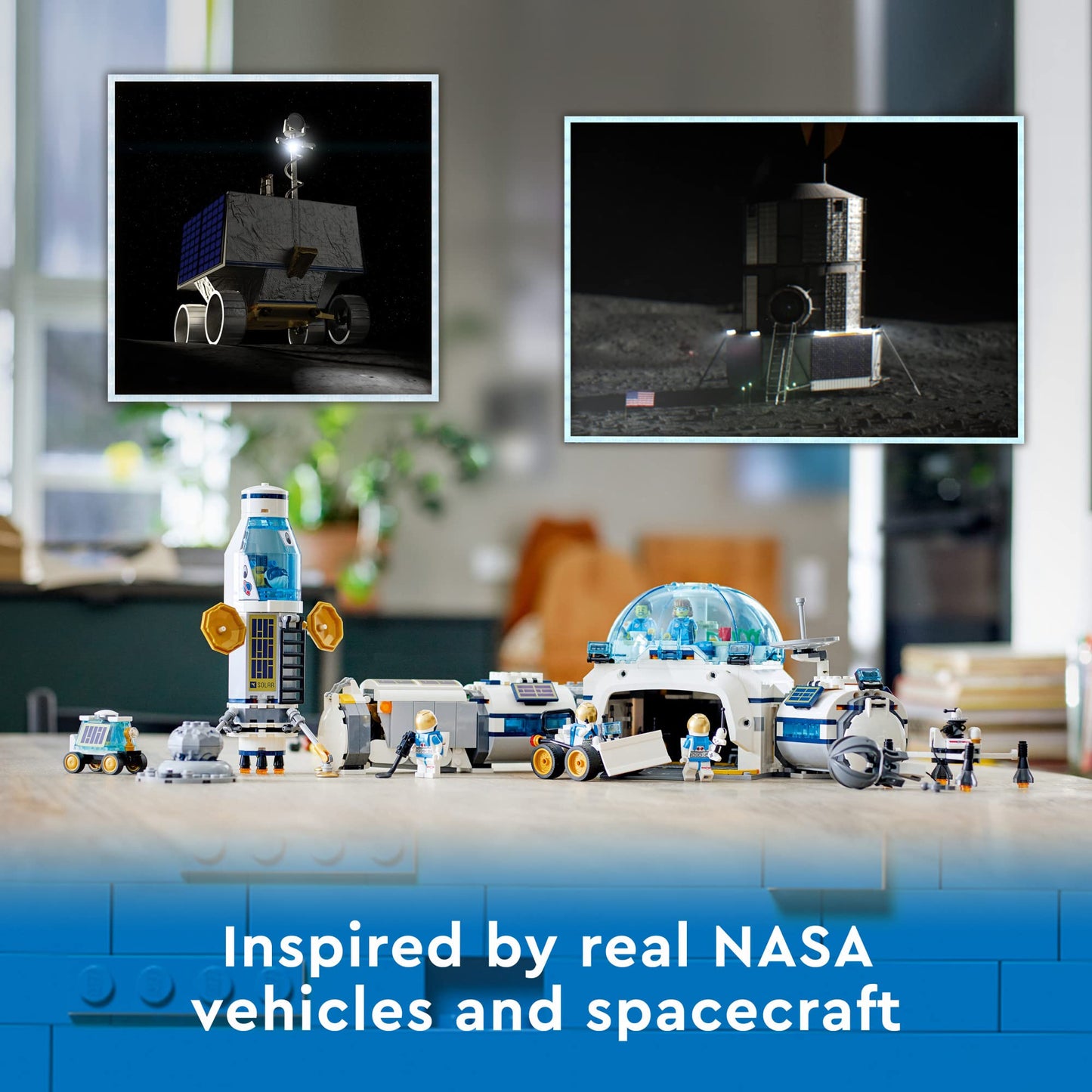 LEGO City Lunar Research Base 60350 – NASA-Inspired Space Set with 6 Minifigs