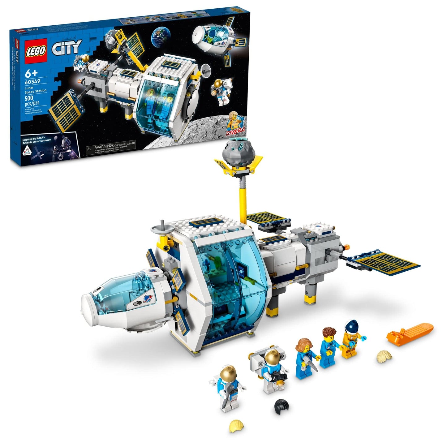LEGO City Lunar Space Station 60349 – NASA-Inspired Space Toy with 5 Astronaut Minifigures