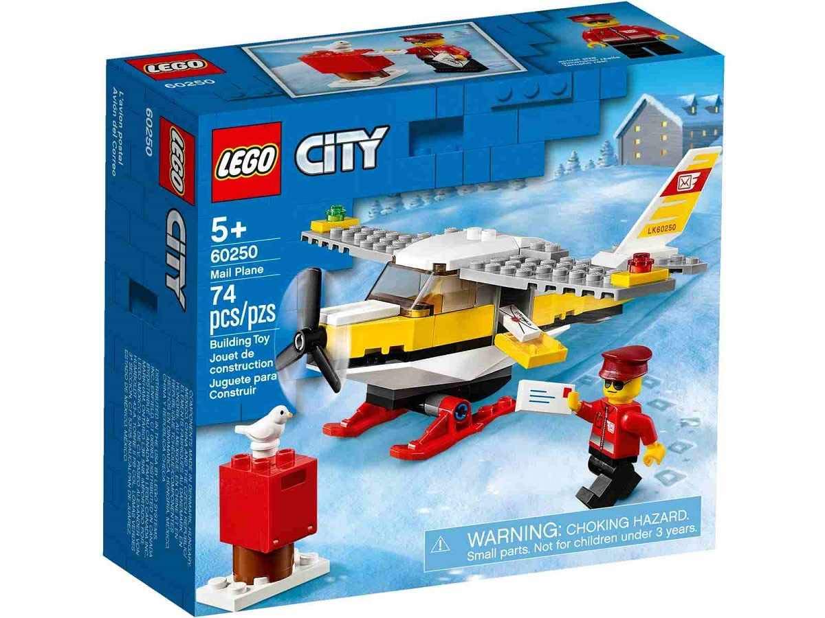 LEGO City Mail Plane 60250 – 74-Piece Ski Plane Toy for Open-Ended Play