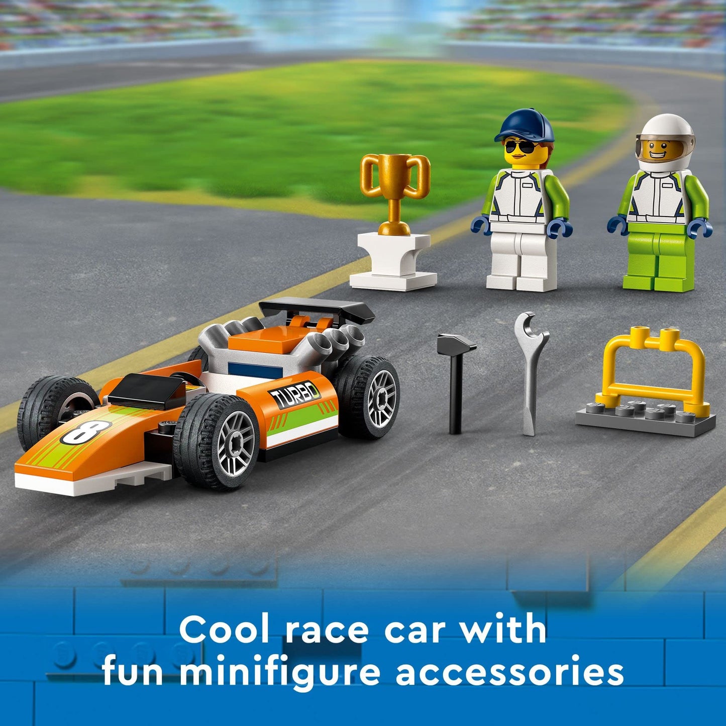 LEGO City Race Car 60322 – F1-Style Toy for 4+ Kids with Minifigures