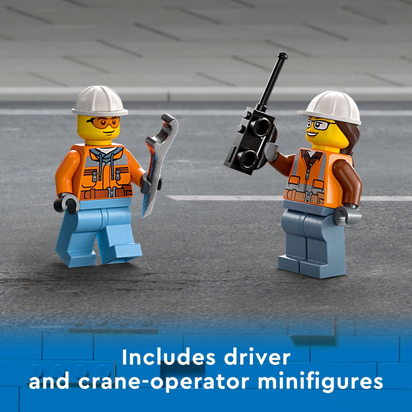 LEGO City Mobile Crane Truck 60324 | Construction Vehicle Set with 2 Minifigures