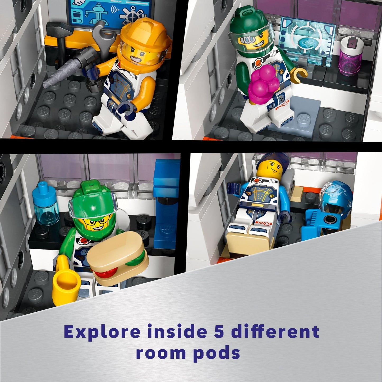 LEGO City Modular Space Station 60433 – STEM Space Toy with 6 Astronaut Minifigures