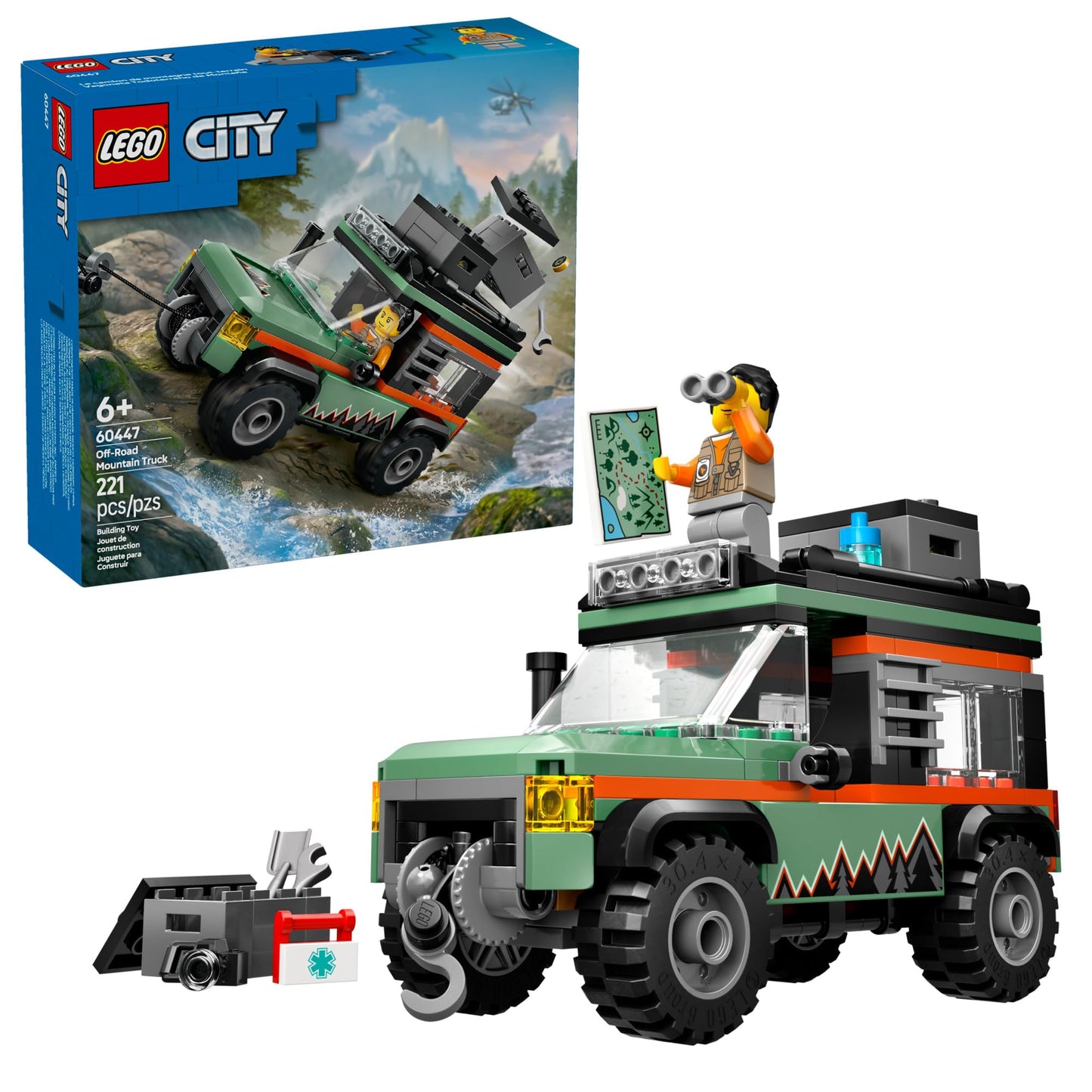 LEGO City Off-Road 4x4 Mountain Truck Toy Set | Adventurer Minifigure