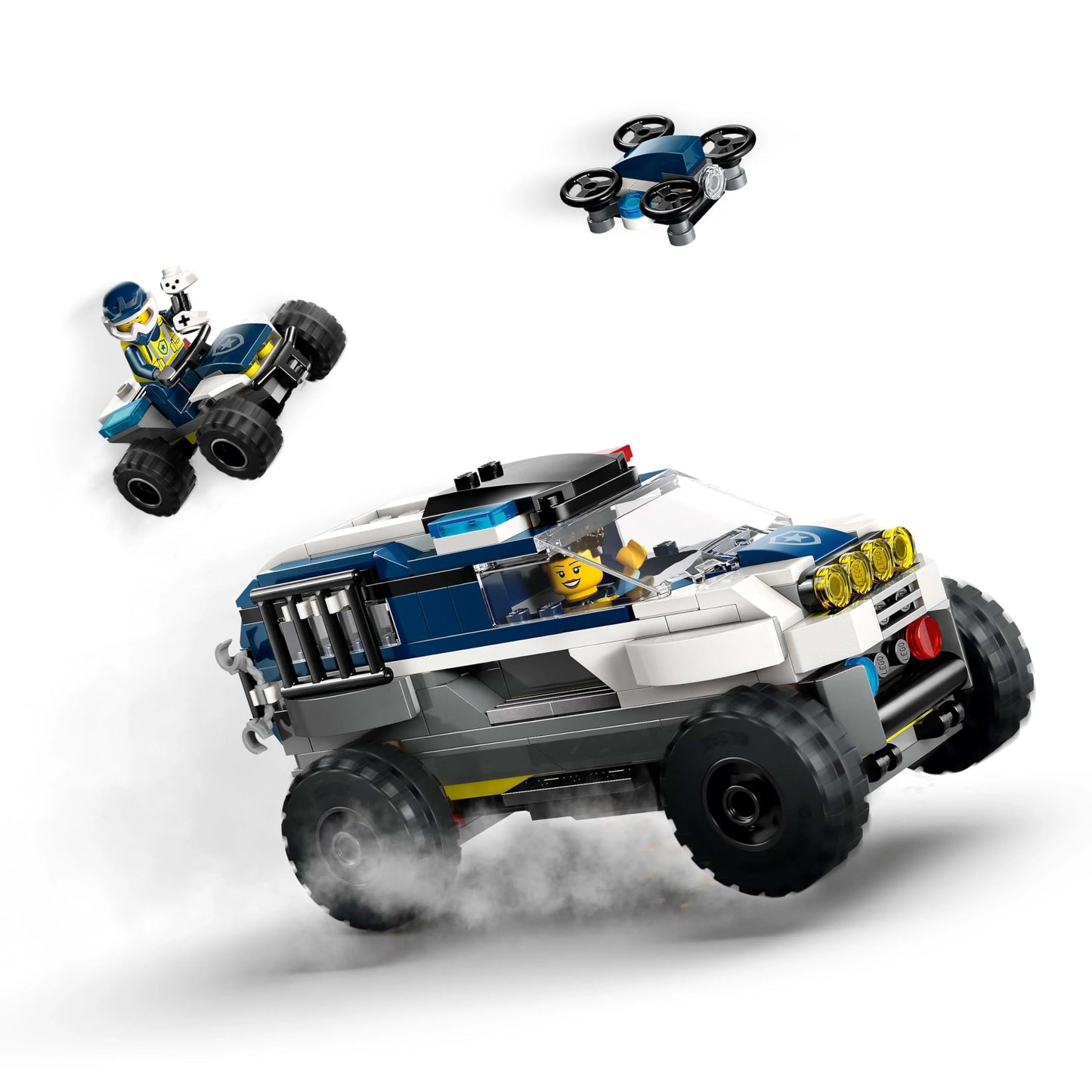 LEGO City Off-Road Police Chase Action Set – Police SUV, Crook Pickup, Quad Bike & Drone | Kids Construction Toy - 60449
