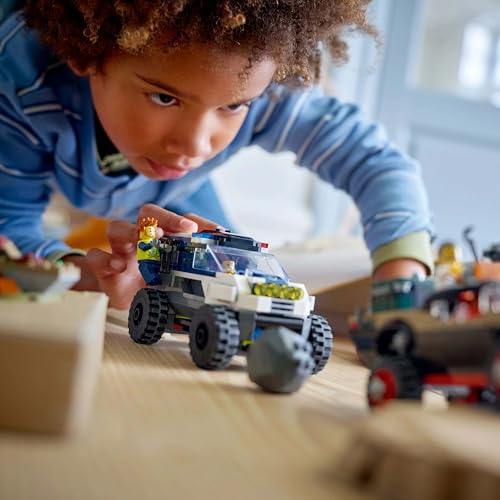 LEGO City Off-Road Police Chase Action Set – Police SUV, Crook Pickup, Quad Bike & Drone | Kids Construction Toy - 60449