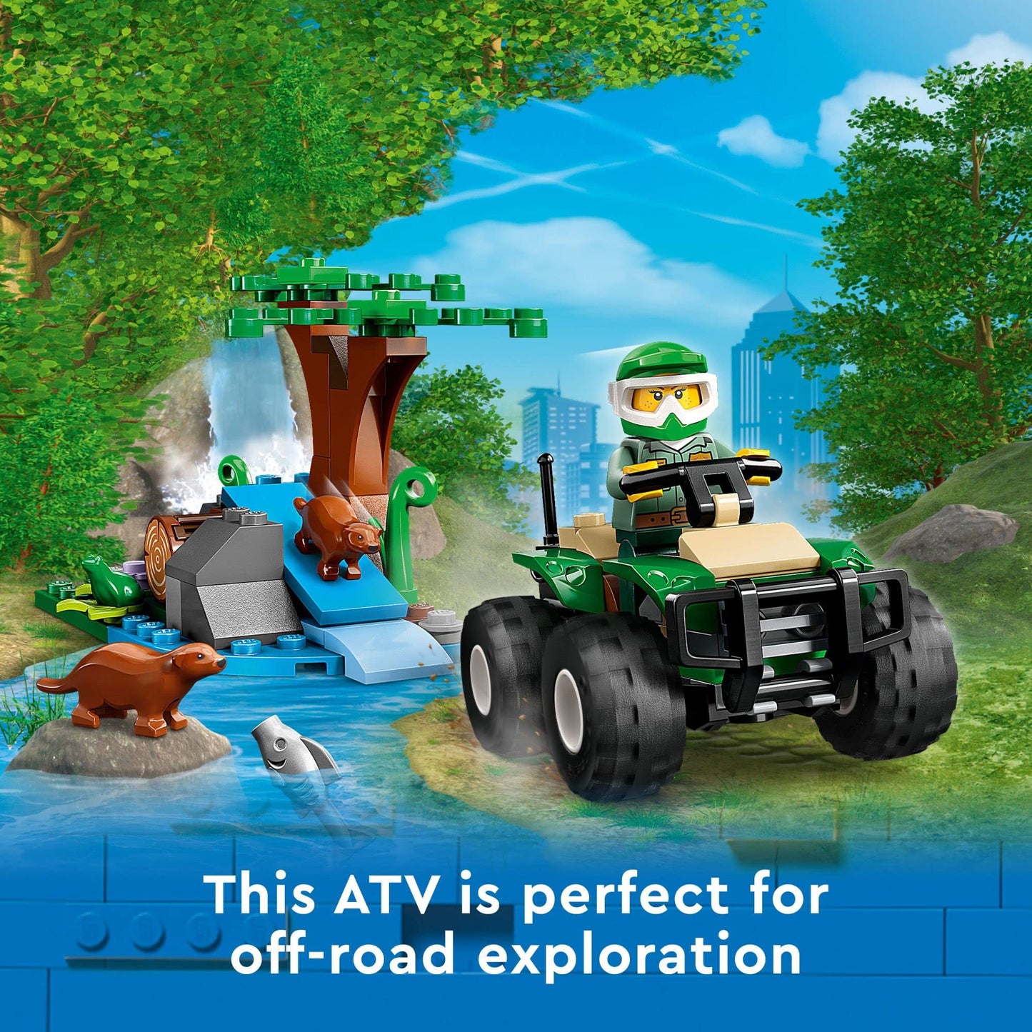 LEGO City ATV and Otter Habitat 60394 – Off-Road Quad Bike Toy for Ages 5+