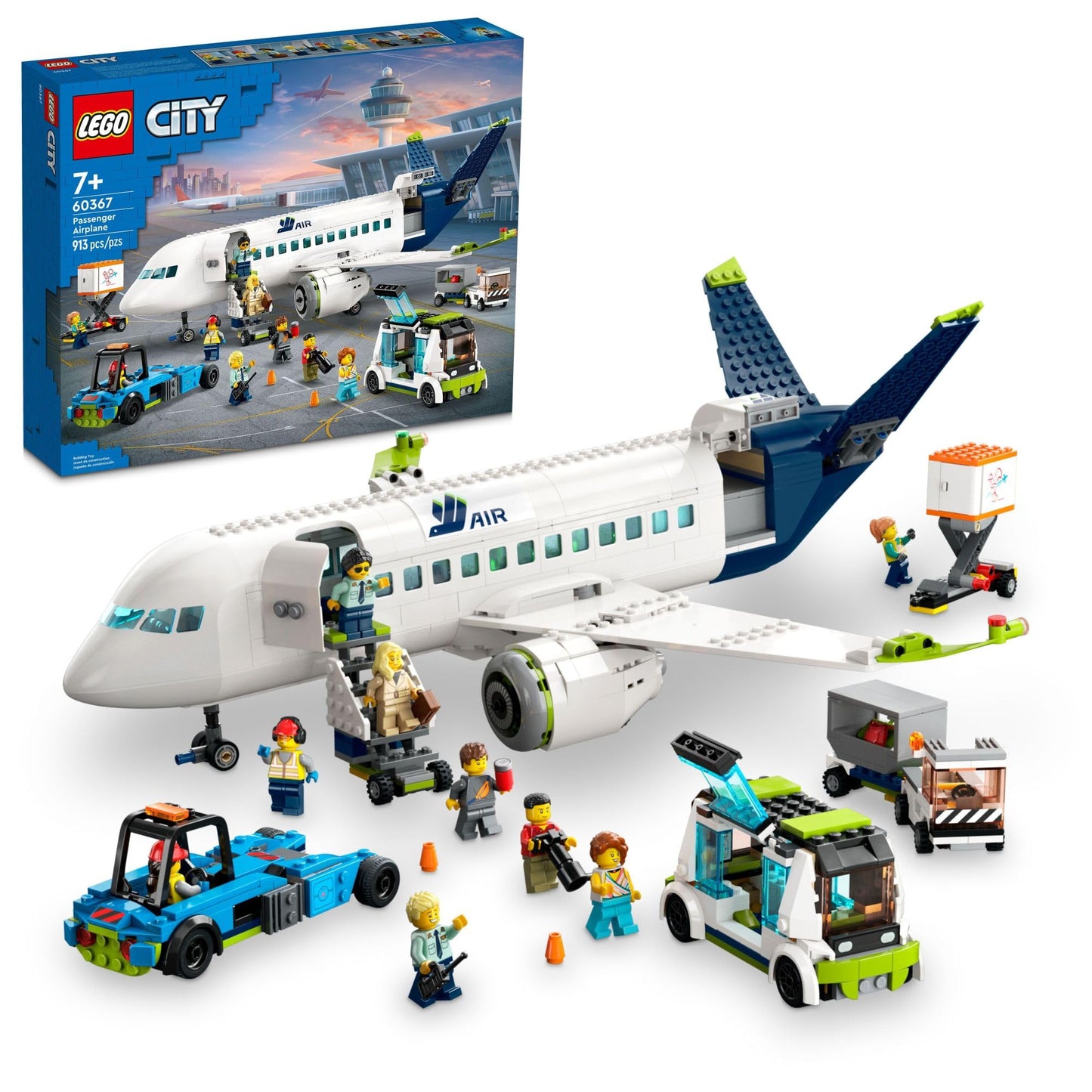 LEGO City Passenger Airplane 60367 – 930-Piece Buildable Plane with Ground Vehicles (Ages 7+)