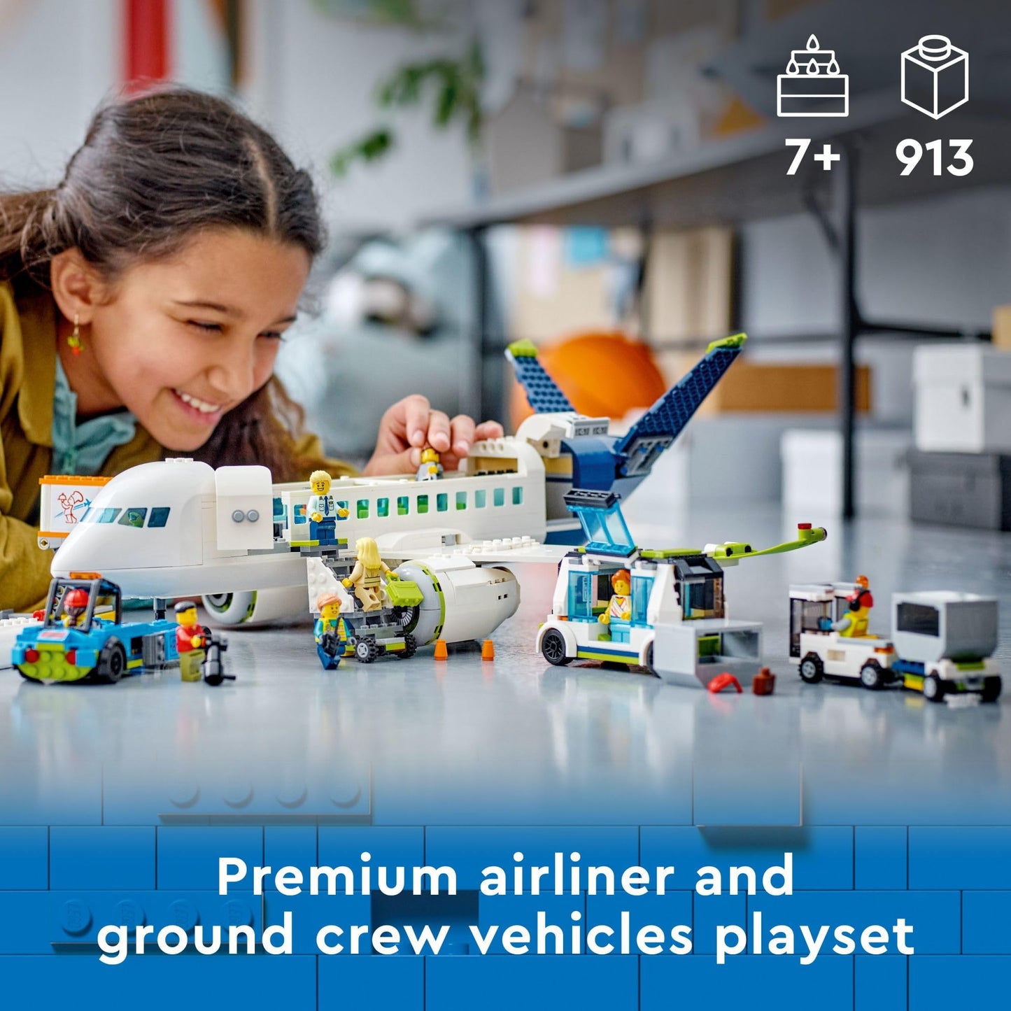 LEGO City Passenger Airplane 60367 – 930-Piece Buildable Plane with Ground Vehicles (Ages 7+)