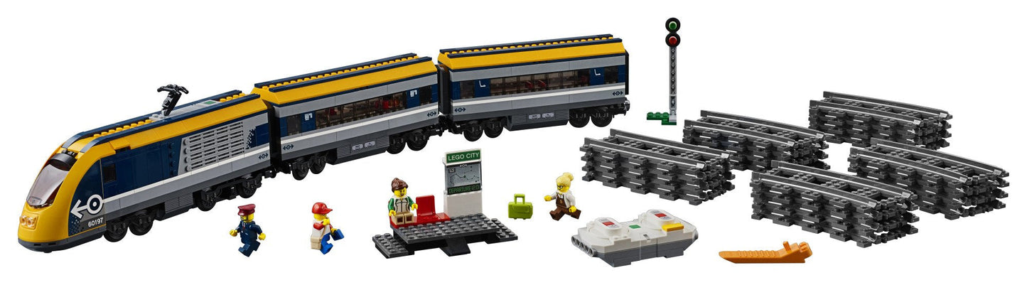 LEGO City Passenger Train 60197 Building Kit (677 Pieces) – Motorized Train with Bluetooth Remote