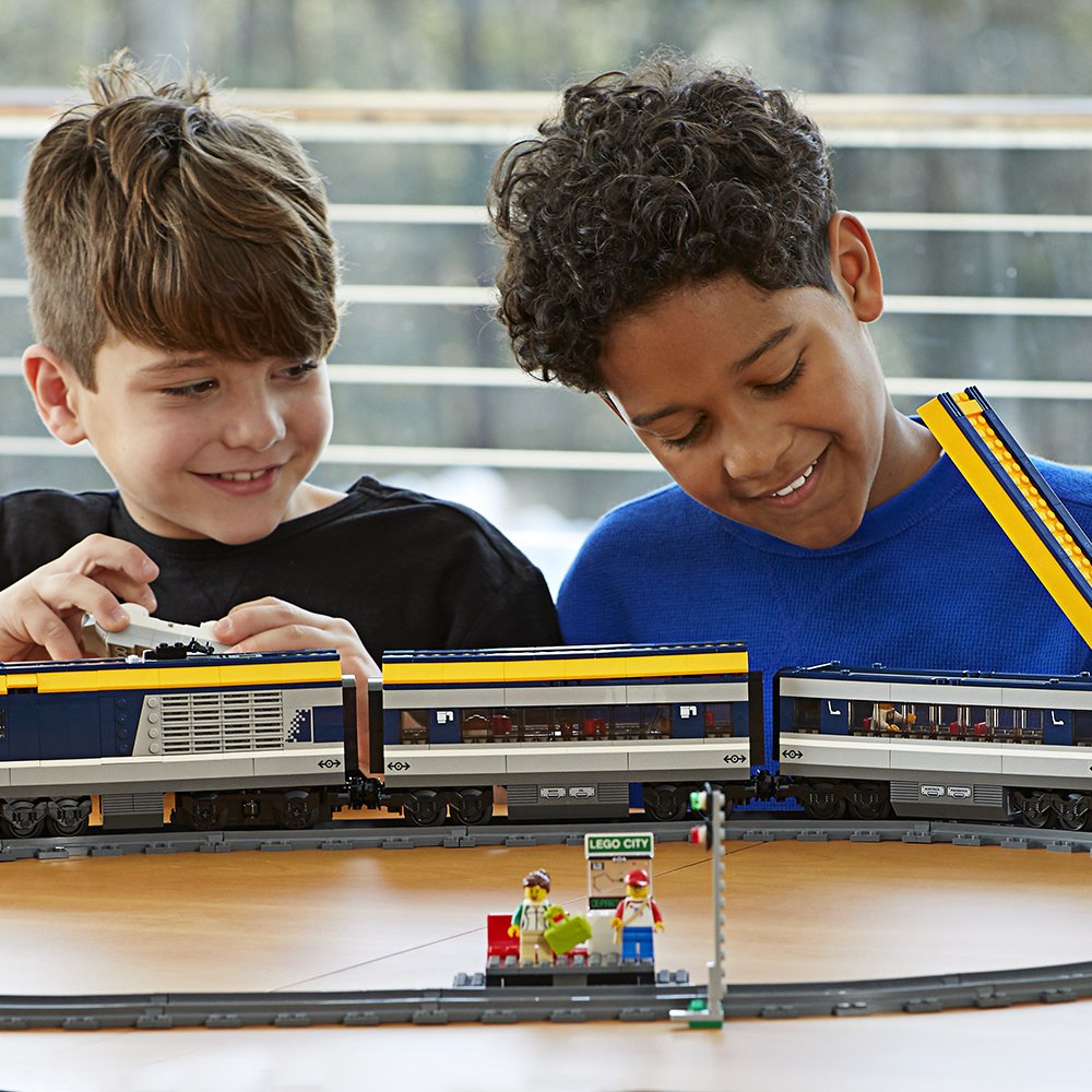 LEGO City Passenger Train 60197 Building Kit (677 Pieces) – Motorized Train with Bluetooth Remote