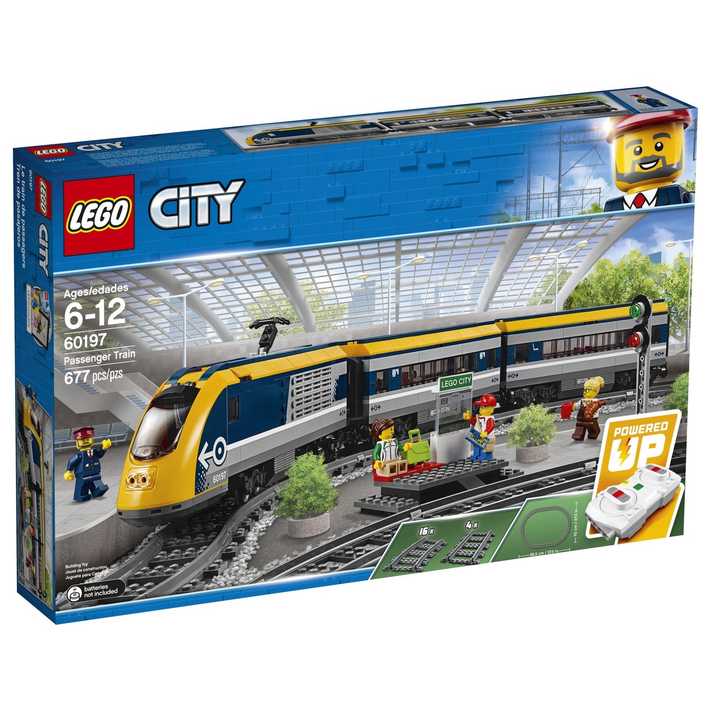 LEGO City Passenger Train 60197 Building Kit (677 Pieces) – Motorized Train with Bluetooth Remote