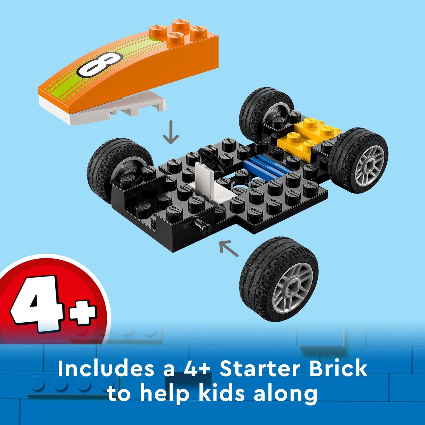 LEGO City Race Car 60322 – F1-Style Toy for 4+ Kids with Minifigures